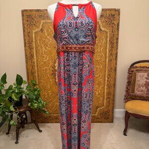 NY Collection Halter Dress Beaded Waist Size M